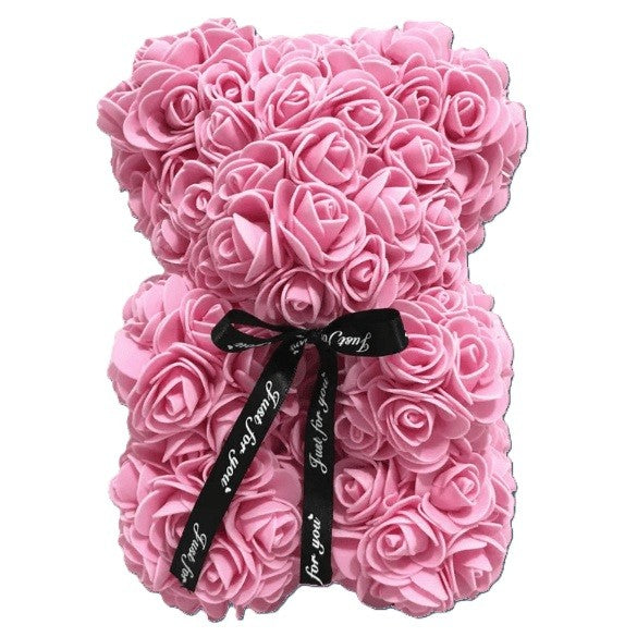 Rose Teddy Bear with Gift Box - Available in Red and Pink