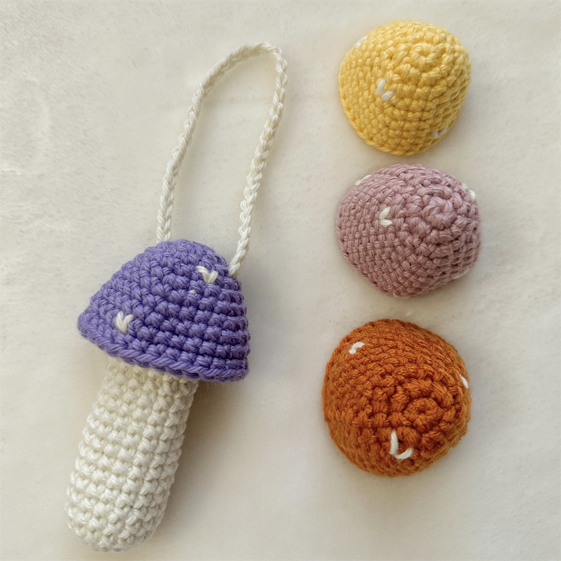 Mushroom Crochet Lipstick Holder – Keychain or Bag Charm