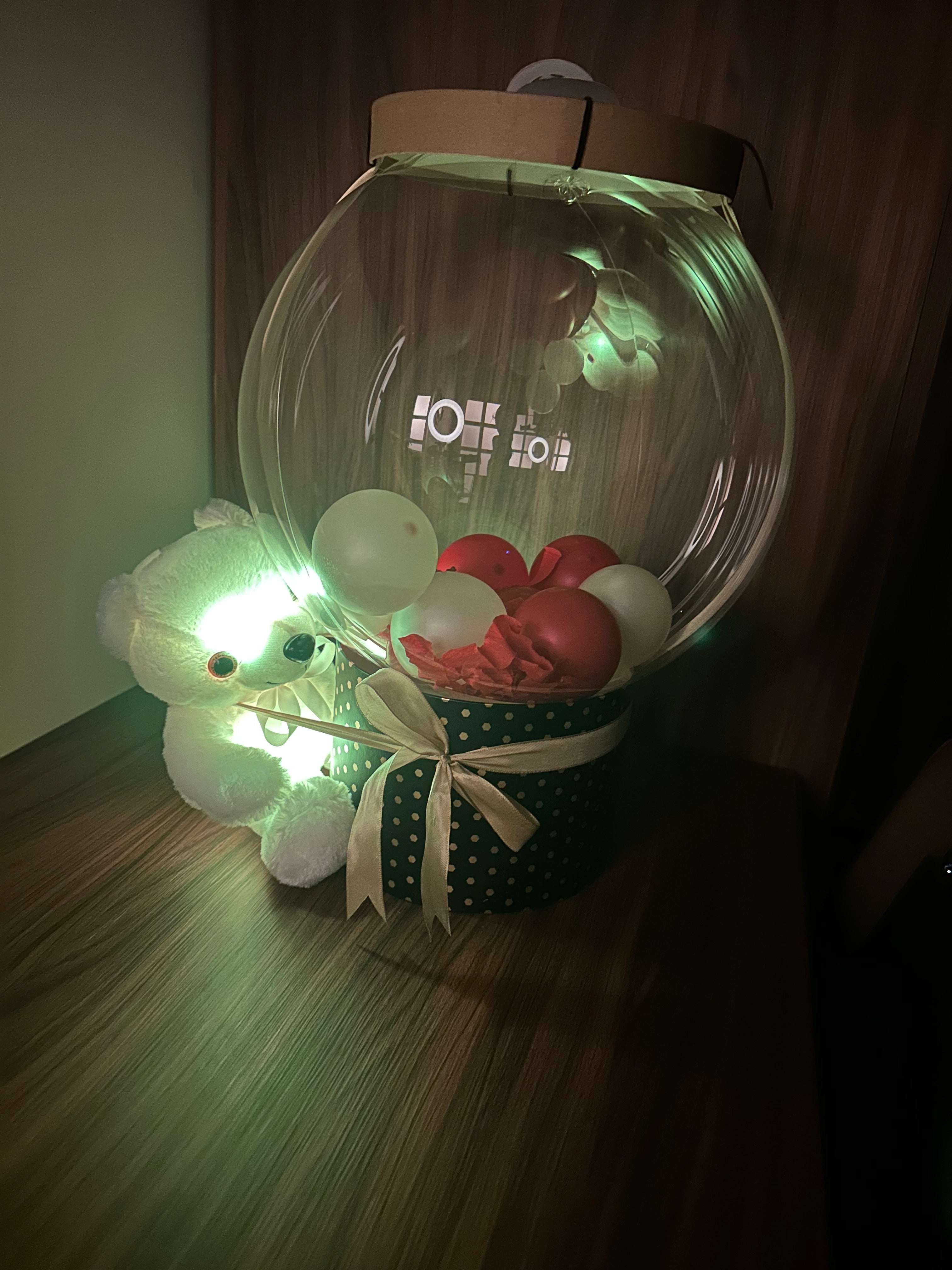Light-Up Teddy Balloon Arrangement