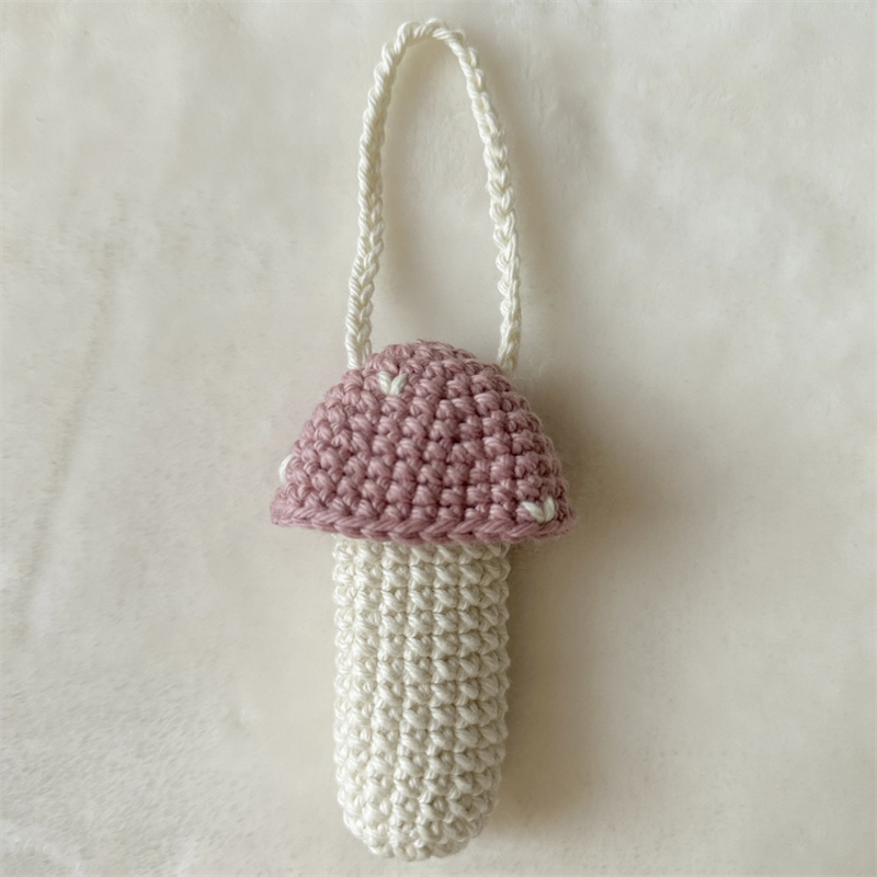 Mushroom Crochet Lipstick Holder – Keychain or Bag Charm