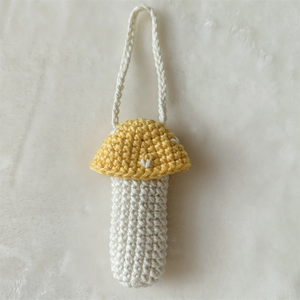 Mushroom Crochet Lipstick Holder – Keychain or Bag Charm