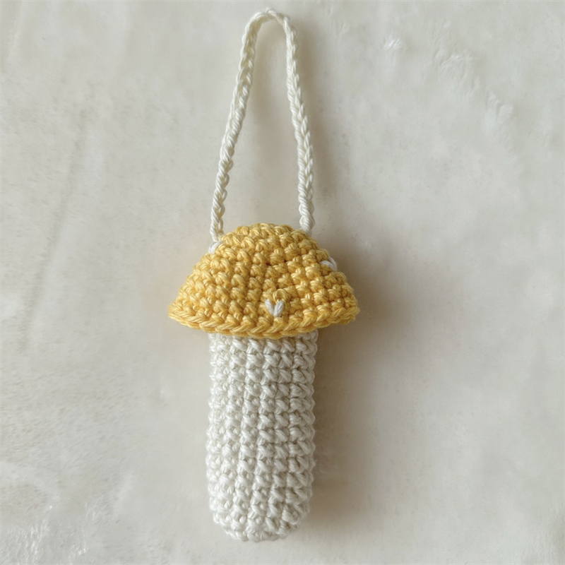 Mushroom Crochet Lipstick Holder – Keychain or Bag Charm